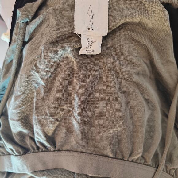 Joie Olive Green Asymmetrical Midi Slip Dress Modal Blend Spaghetti Strap - Picture 4 of 5